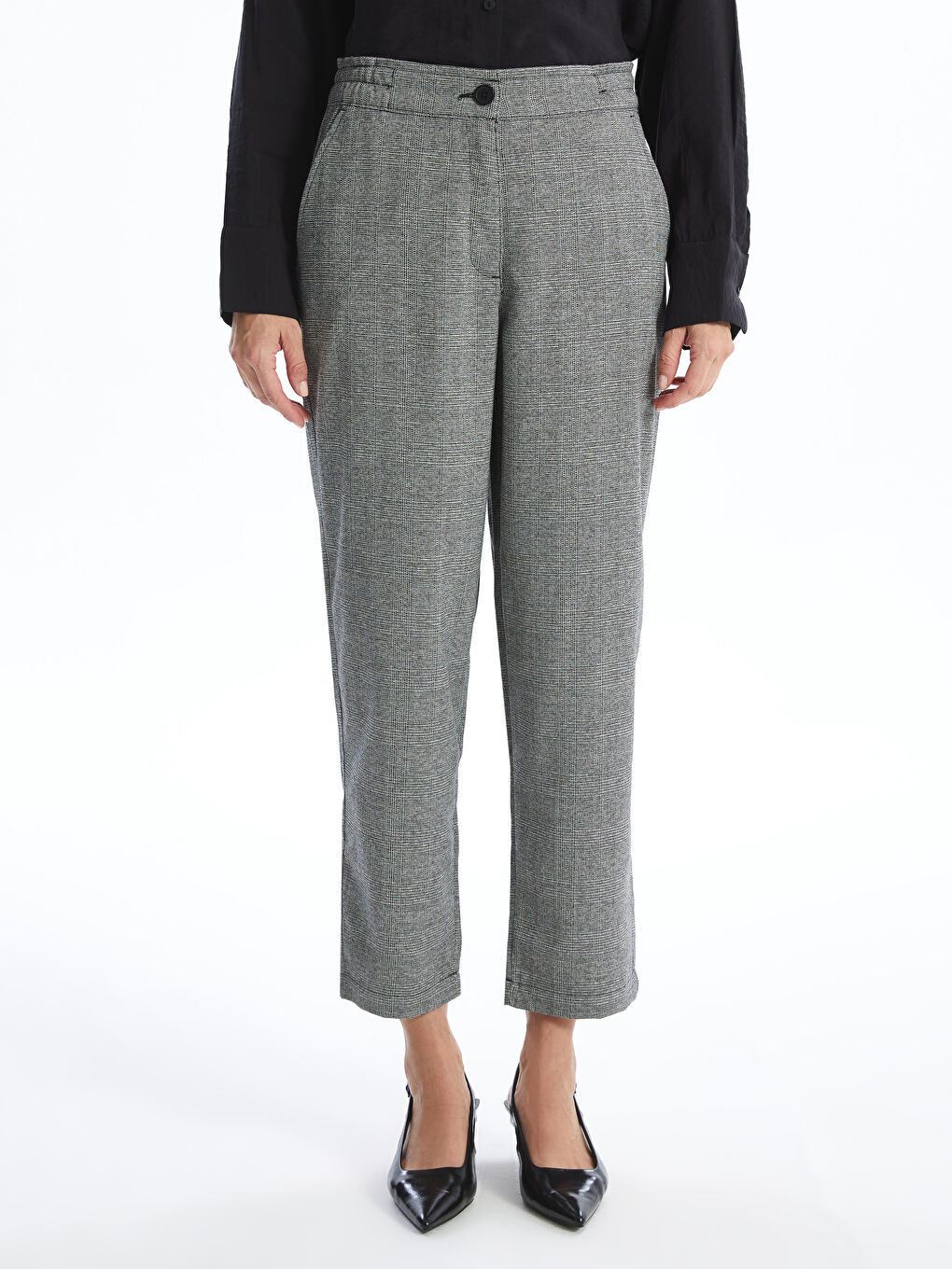 LCWAIKIKI Classic Standard Fit Plaid Women's Trousers -W4H905Z8-LKX