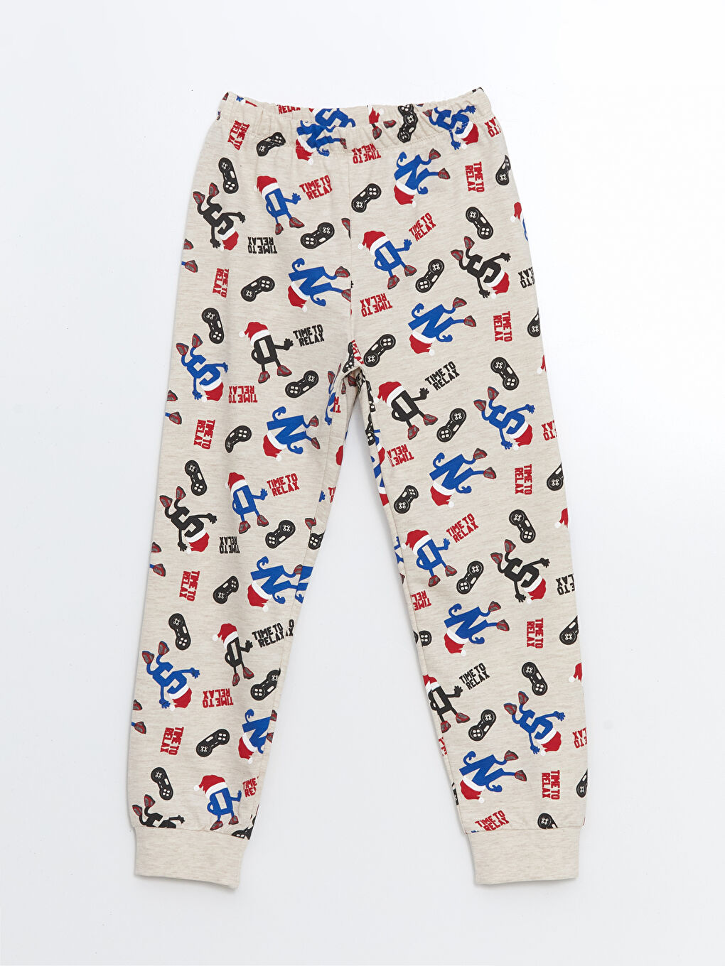 LCW Kids Karışık Beli Lastikli Yılbaşı Temalı Erkek Çocuk Pijama Alt