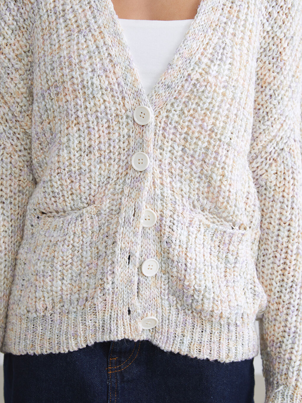 V Neck Women's Knitwear Cardigan-2