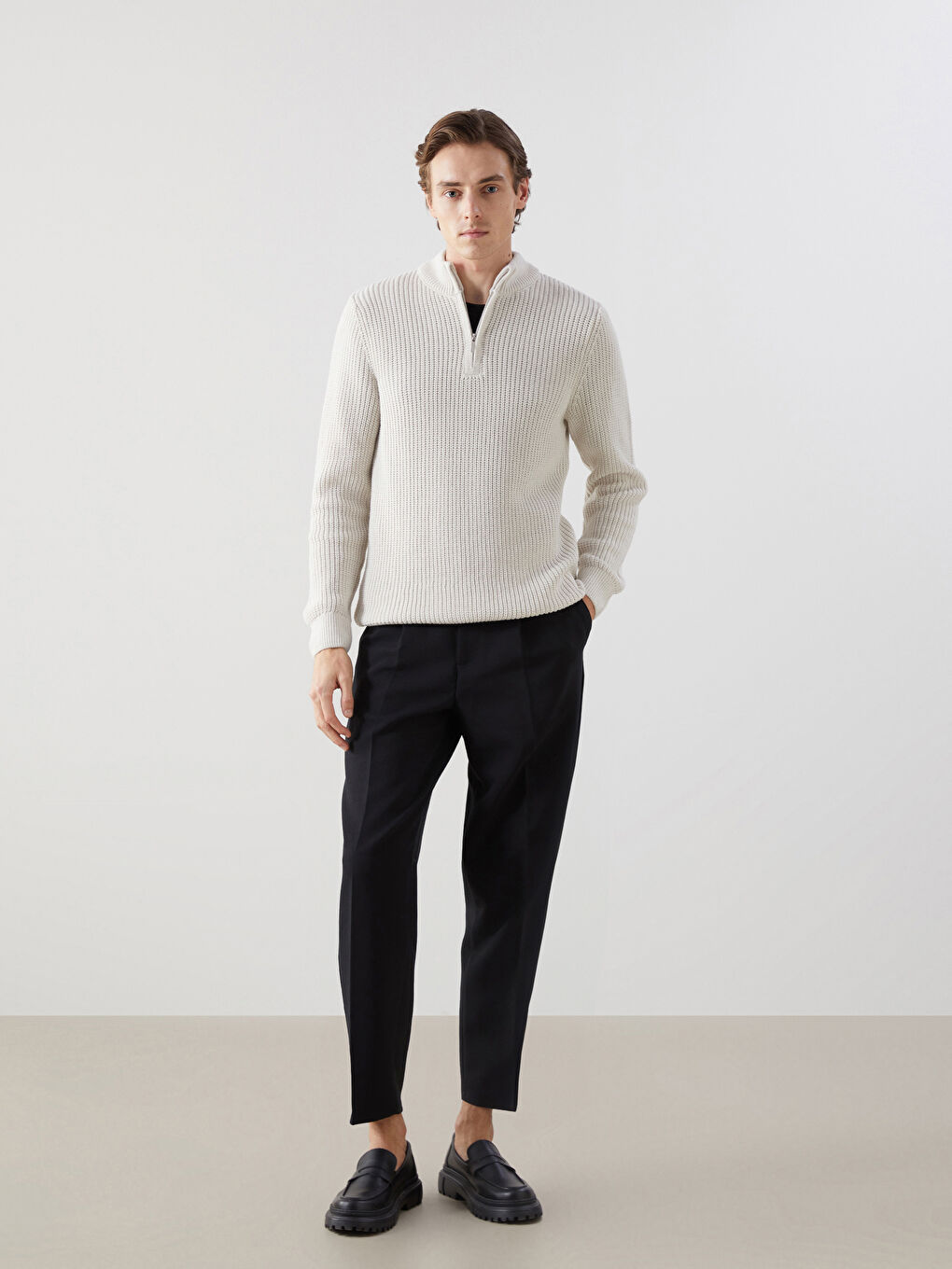 Turtle Neck Long Sleeve Men's Tricot Sweater -W4H991Z8-VZD
