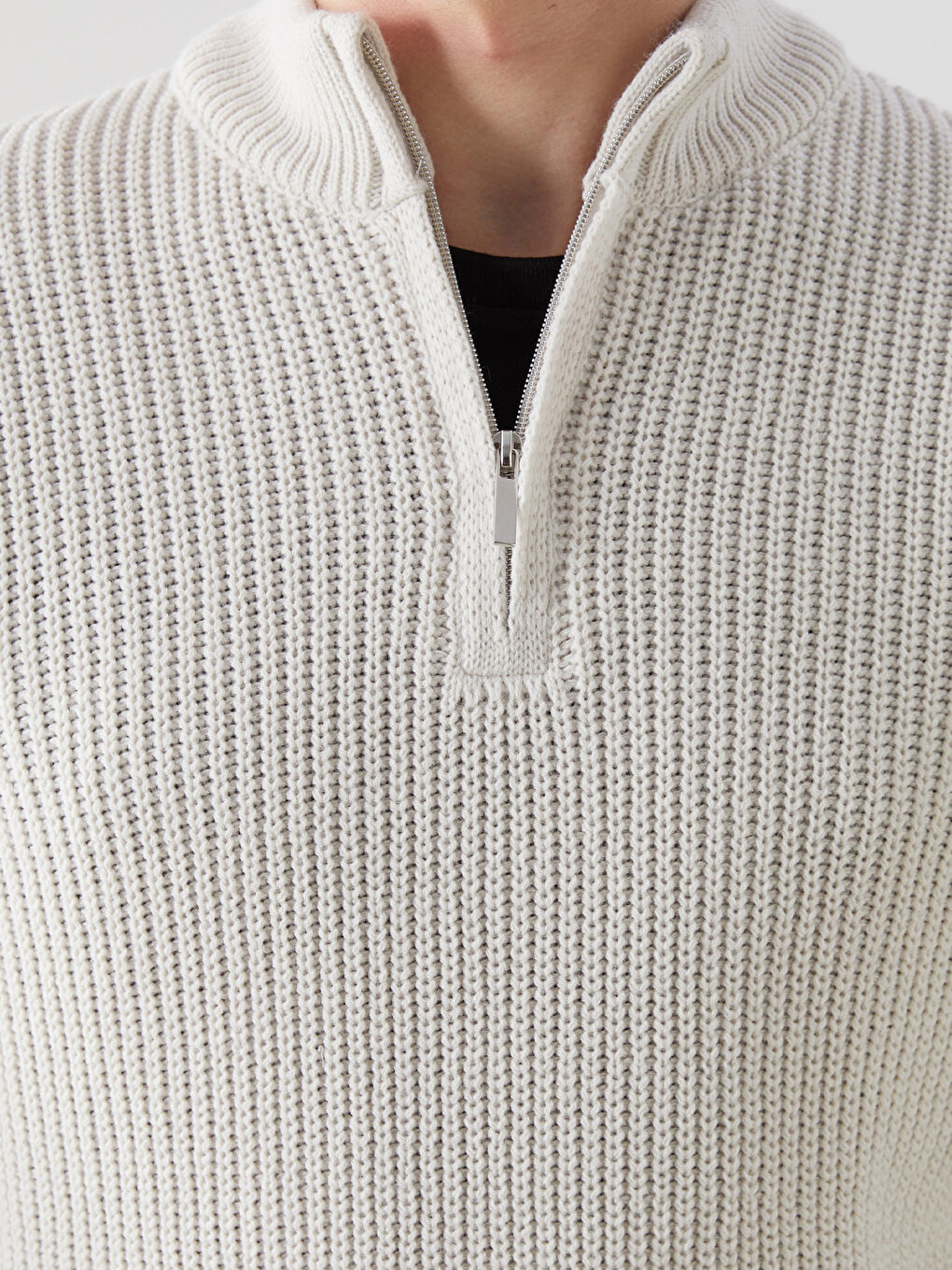 Turtle Neck Long Sleeve Men's Tricot Sweater -W4H991Z8-VZD