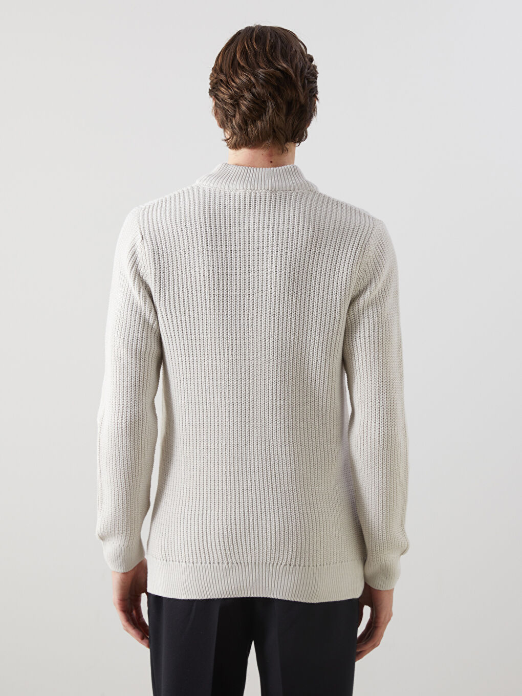 Turtle Neck Long Sleeve Men's Tricot Sweater -W4H991Z8-VZD
