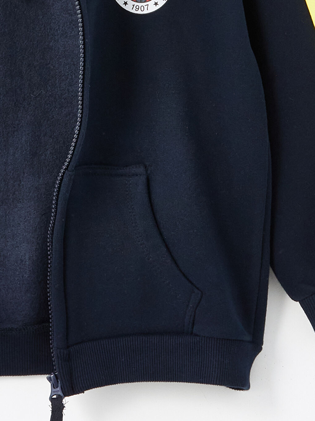 Lacivert Kapüşonlu Fenerbahçe Baskılı Erkek Çocuk Fermuarlı Sweatshirt-2