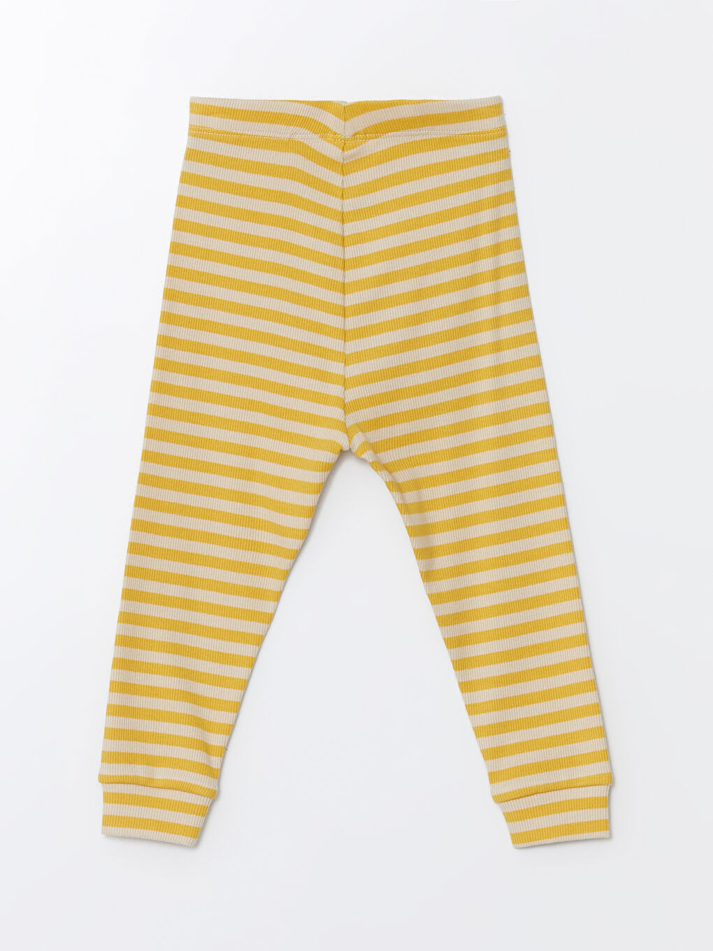 Sarı Beli Lastikli Çizgili Erkek Bebek Pijama Alt-1