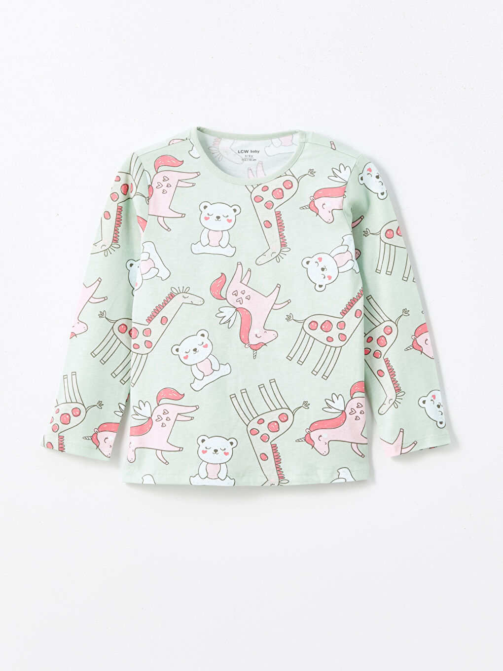 Crew Neck Printed Baby Girls 2 Pack Pyjama Set-1