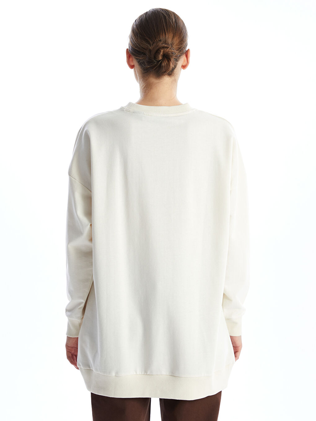 Crew Neck Mickey Mouse Printed Oversize Women's Sweatshirt Tunic-3