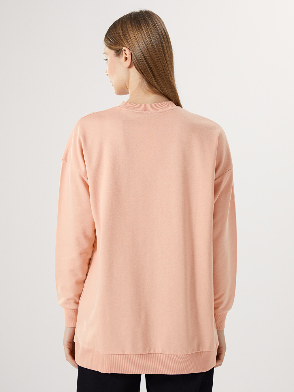 Tunique Sweat-shirt Surdimensionnée Imprimée Mickey Mouse Col Rond Pour Femmes-3