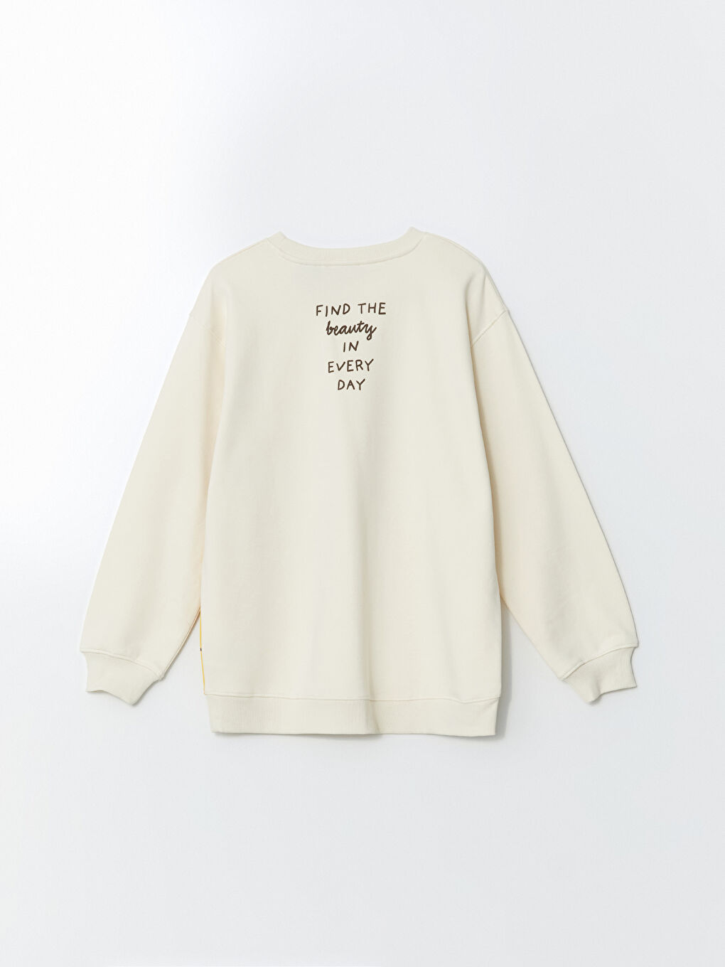 XSIDE Açık Bej Winnie the Pooh Baskılı Oversize Kadın Kalın Sweatshirt - 2