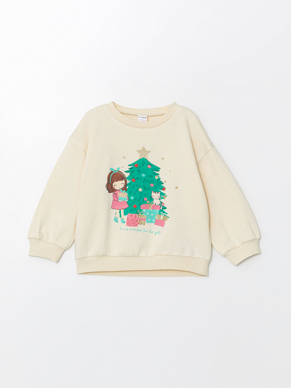 LCW Kids Crew Neck Printed Girls' Sweatshirt -W4HC65Z1-FRC