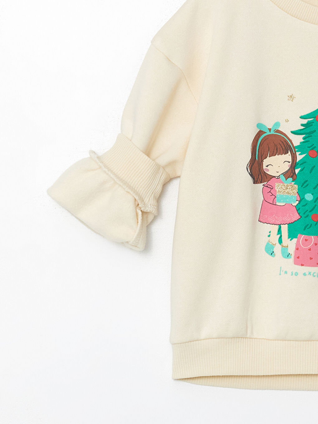 LCW Kids Crew Neck Printed Girls' Sweatshirt -W4HC65Z1-FRC