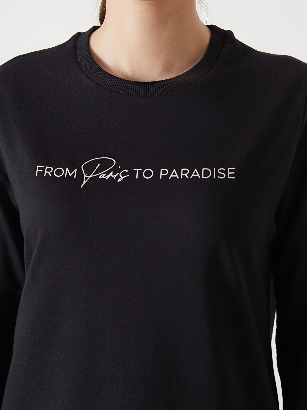 تونيك سويتشيرت مطبوع بياقة دائرية للسيدات-2