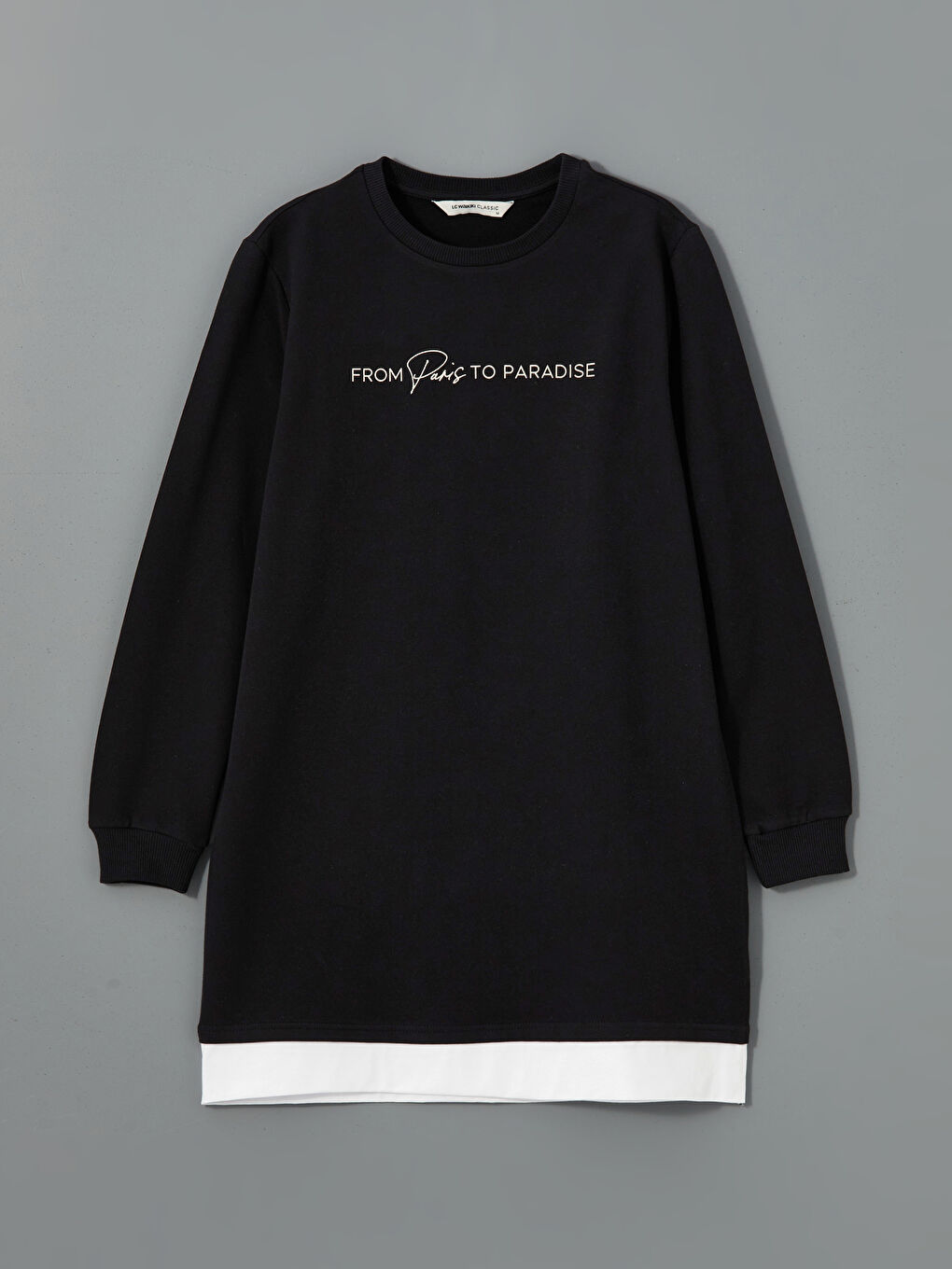 تونيك سويتشيرت مطبوع بياقة دائرية للسيدات-4