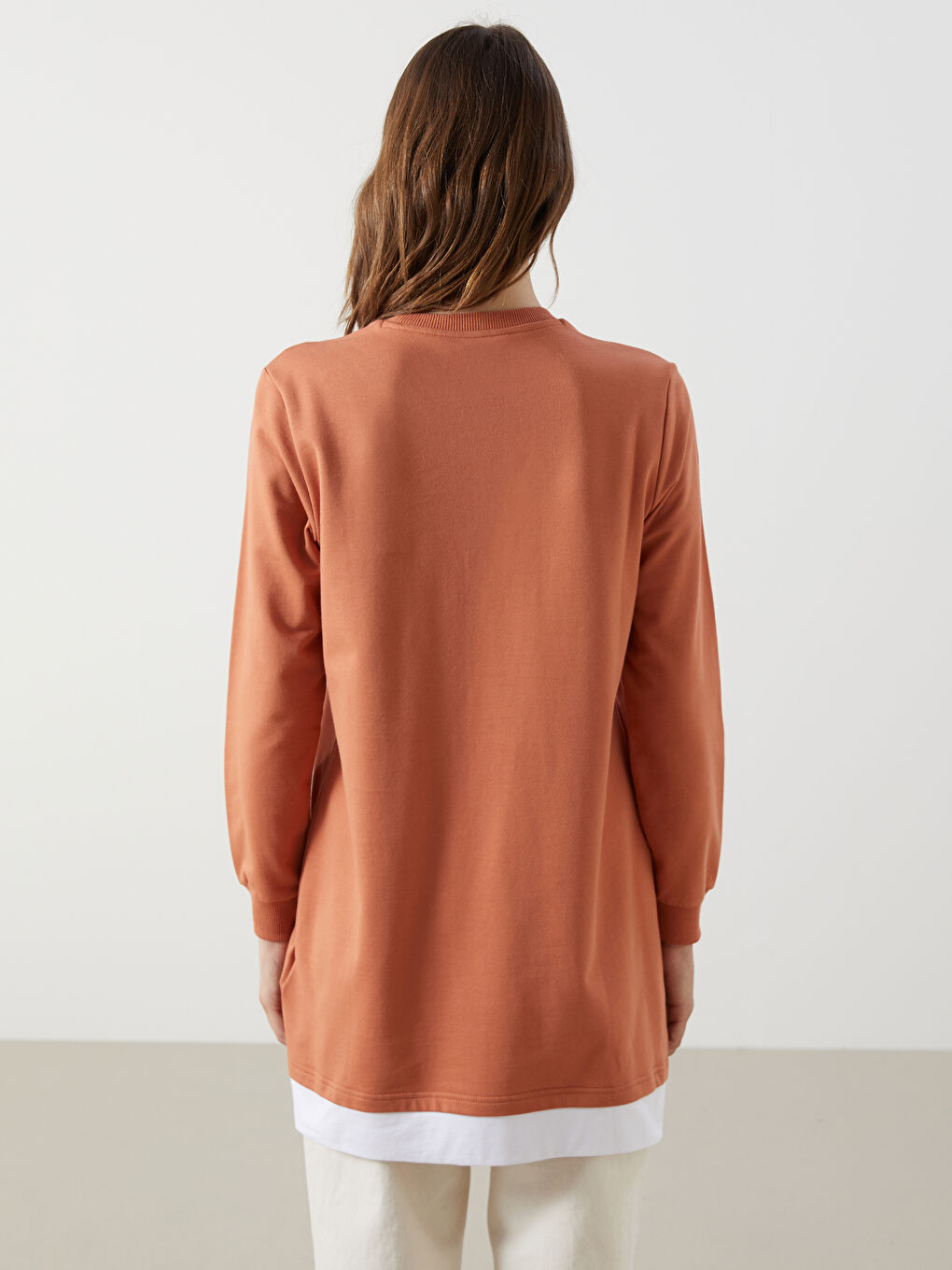 Crew Neck Printed Women's Sweatshirt Tunic-3