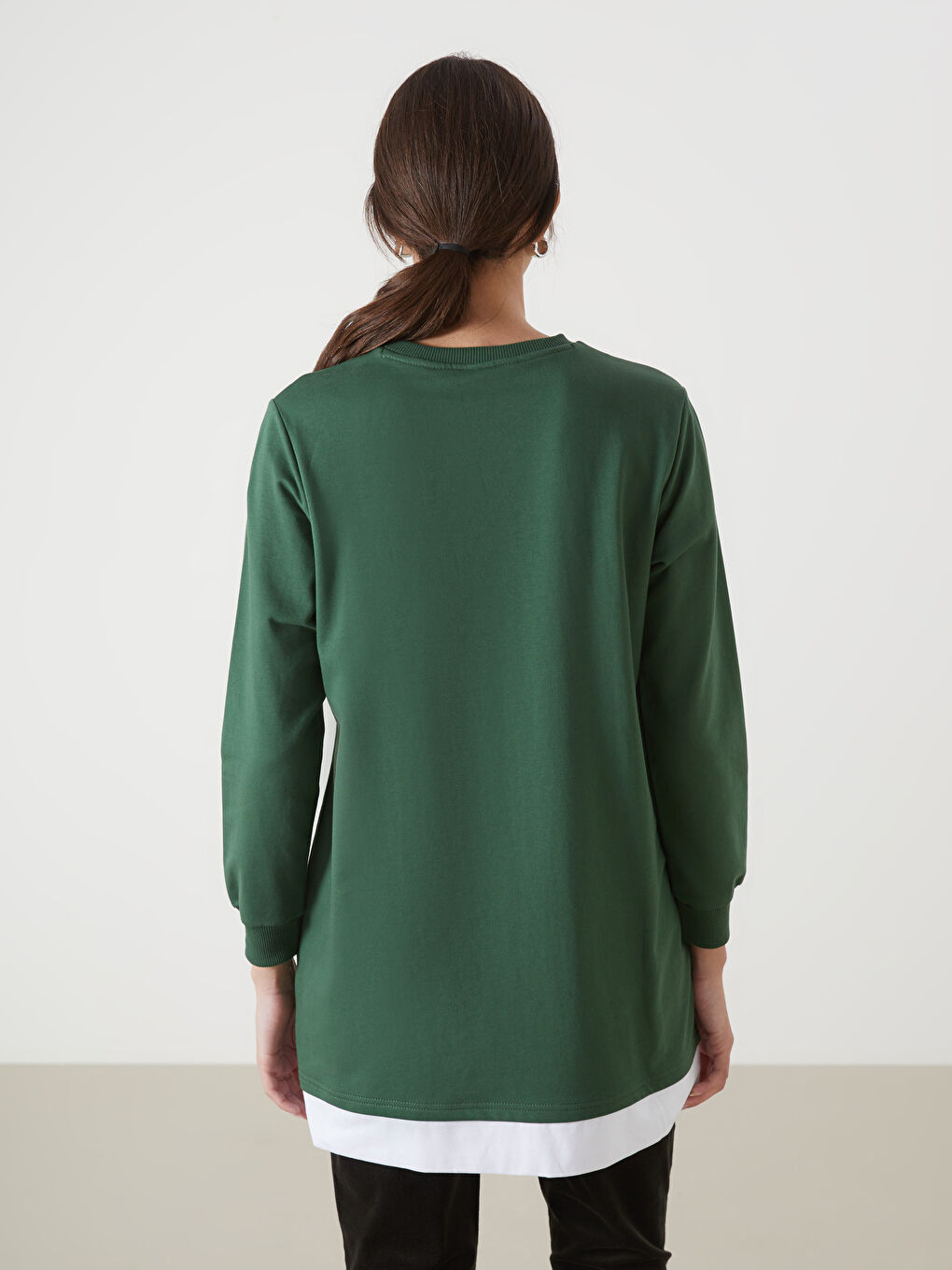 Crew Neck Printed Women's Sweatshirt Tunic-3