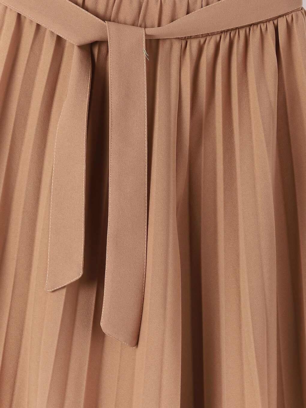 Ženske Pantalone sa Naborima Širokih Nogavica Jednostavnog Dizajna-2