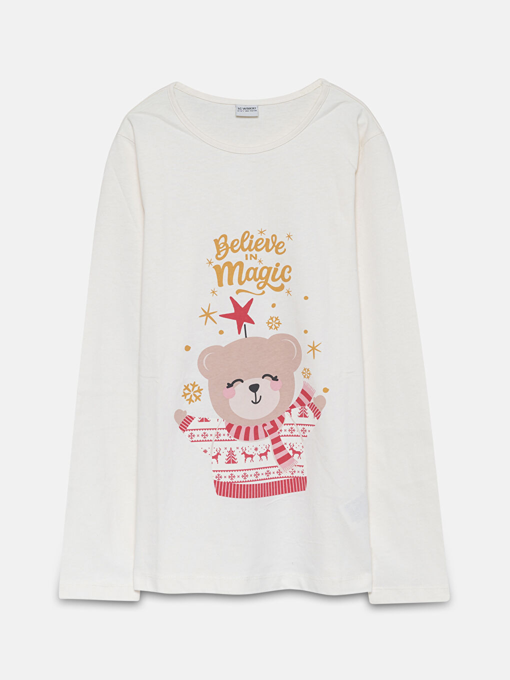 LC Waikiki Crew Neck Christmas Themed Girls' Pyjama Set -W4HD10Z4-FRC