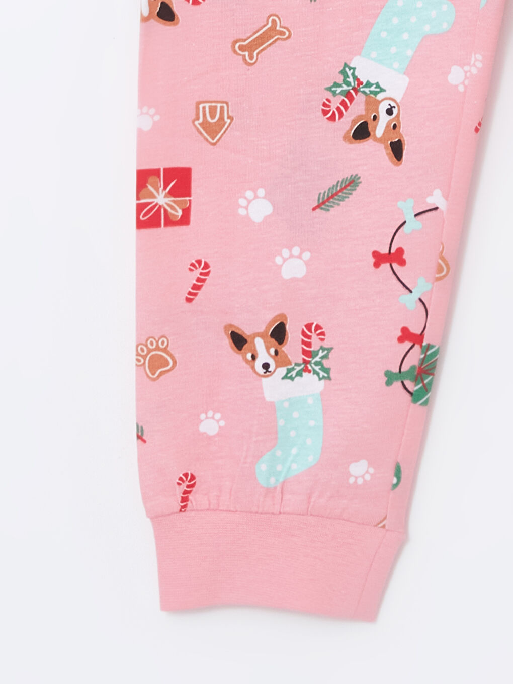 LCW Kids Pyjama-Set für Mädchen mit Weihnachtsmotiv und Rundhalsausschnitt -W4HD19Z4-FZB
