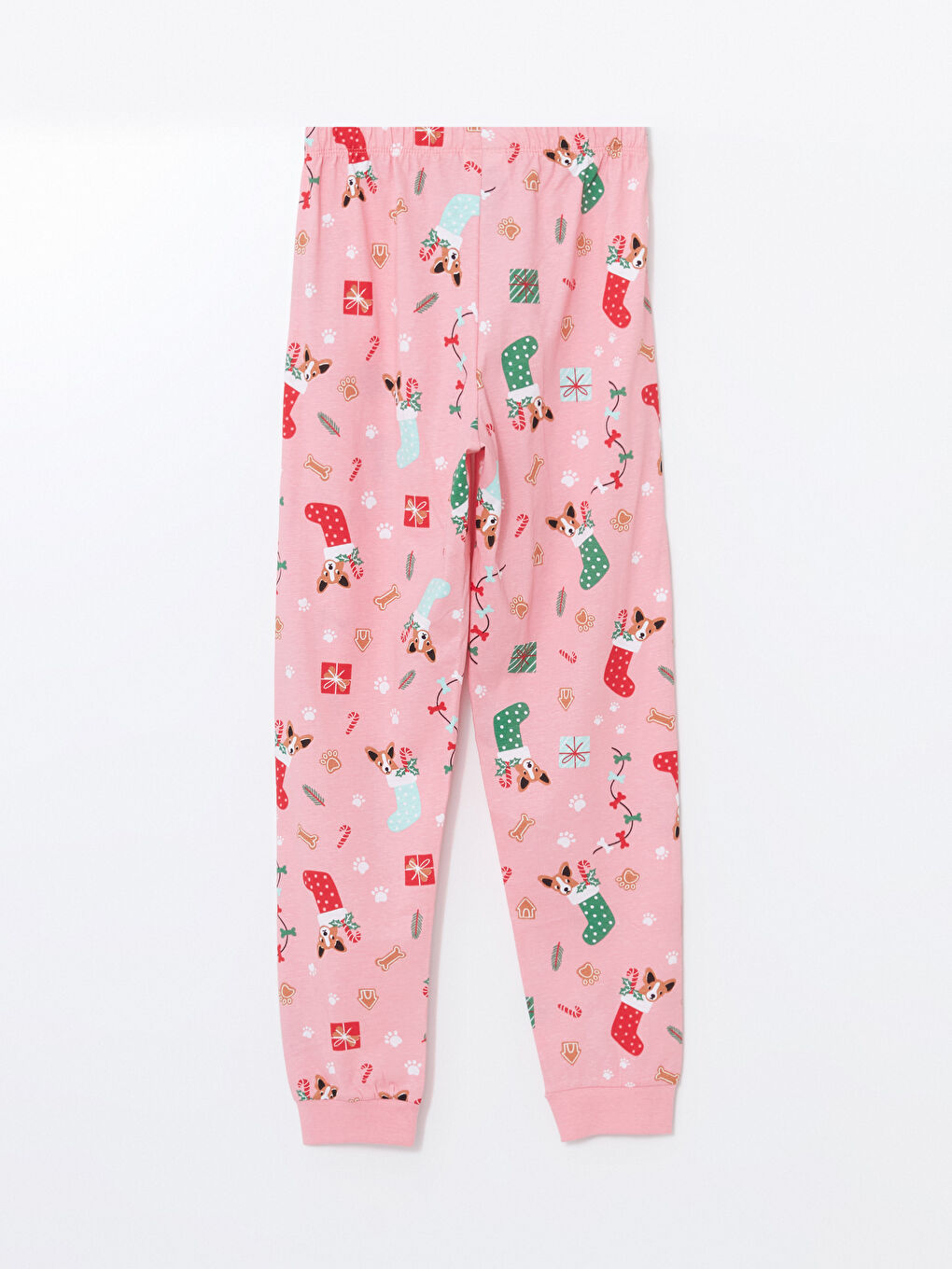 LCW Kids Pyjama-Set für Mädchen mit Weihnachtsmotiv und Rundhalsausschnitt -W4HD19Z4-FZB