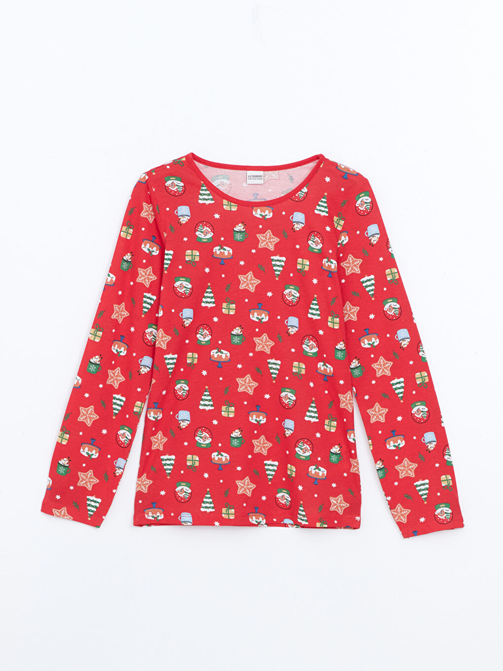 LCW Kids Crew Neck Christmas Themed Girls' Pyjama Set -W4HD22Z4-LTQ
