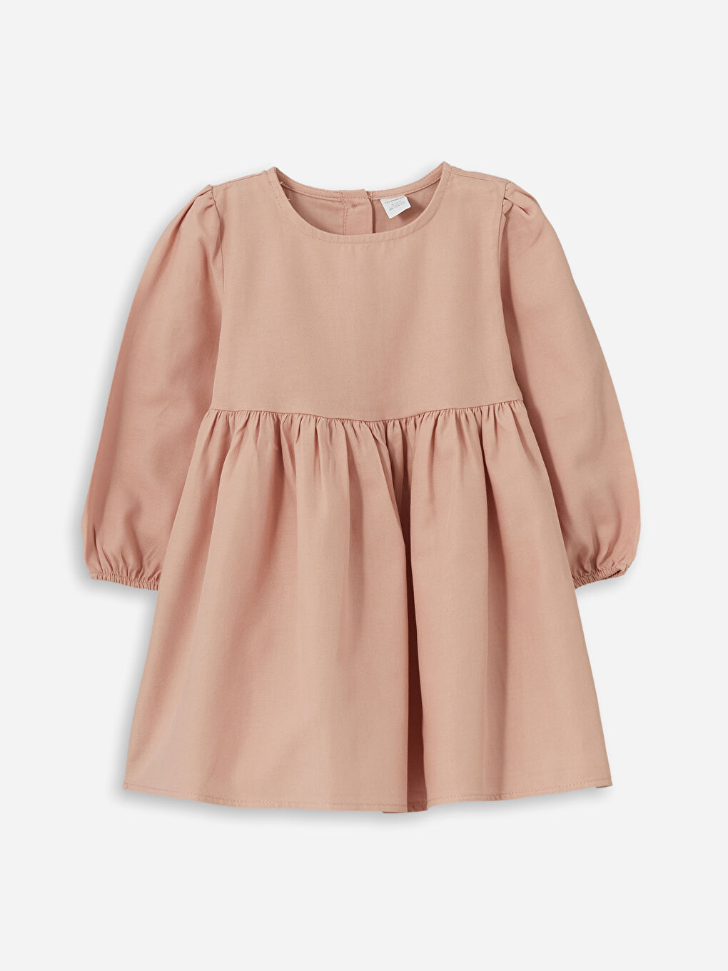 Pembe Bisiklet Yaka Basic Kız Bebek Elbise