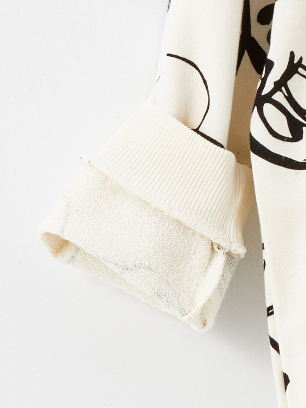 Ekru Bisiklet Yaka Mickey Mouse Baskılı Erkek Çocuk Sweatshirt ve Eşofman Alt 2'li Takım-7