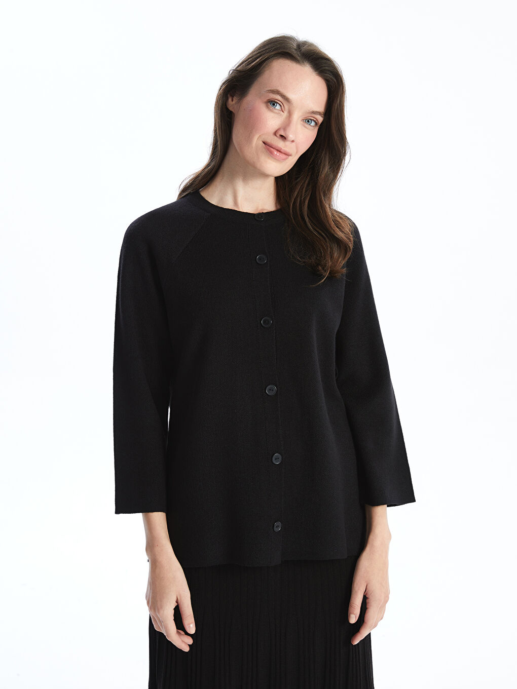 Crew Neck Women's Knitwear Cardigan