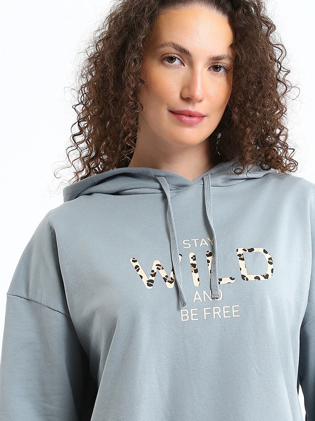 Hooded Printed Women's Sweatshirt Tunic-2