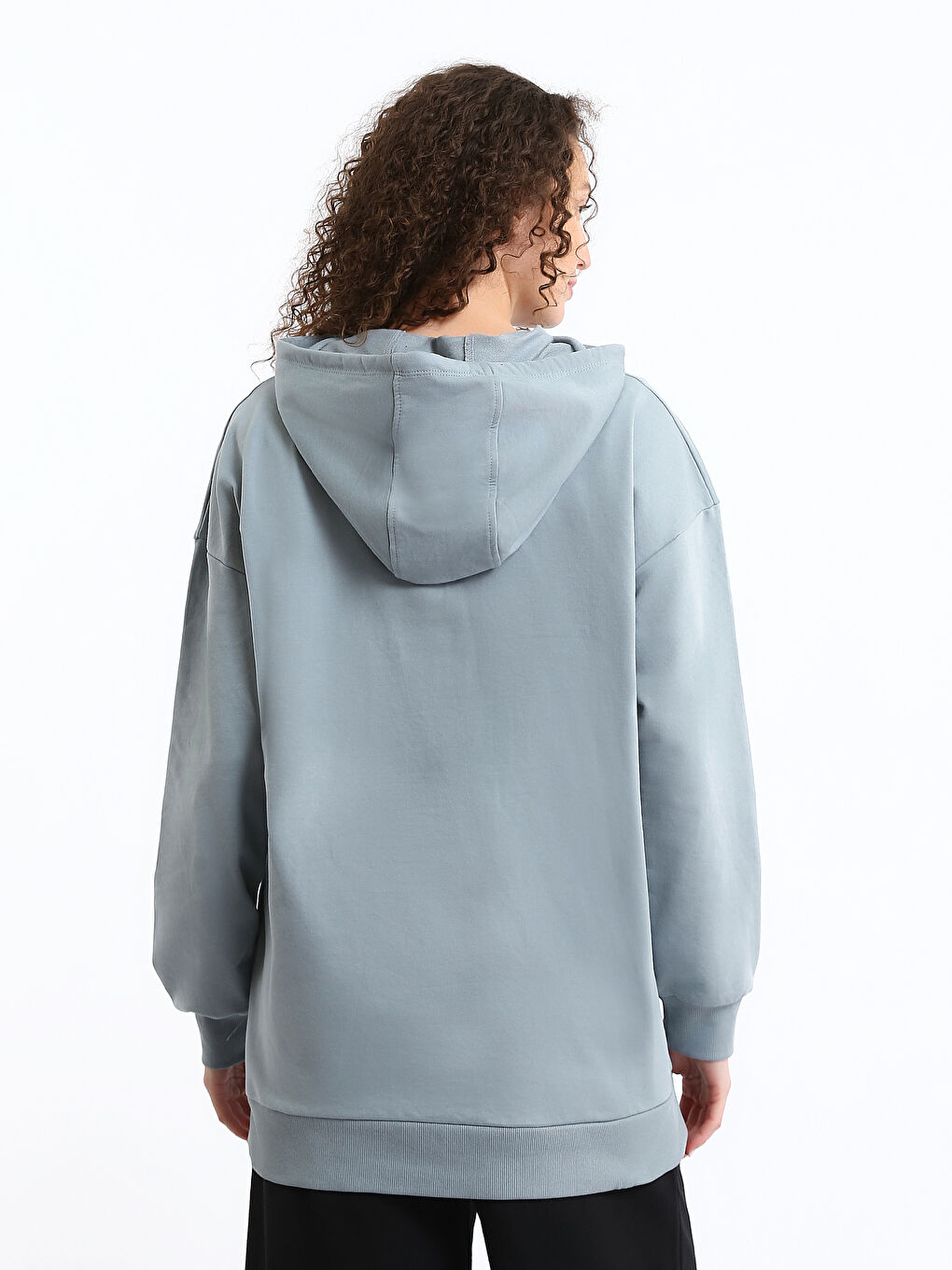 Hooded Printed Women's Sweatshirt Tunic-4