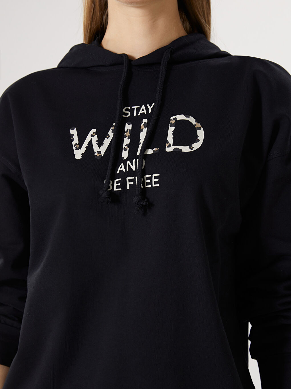 Hooded Printed Women's Sweatshirt Tunic-2