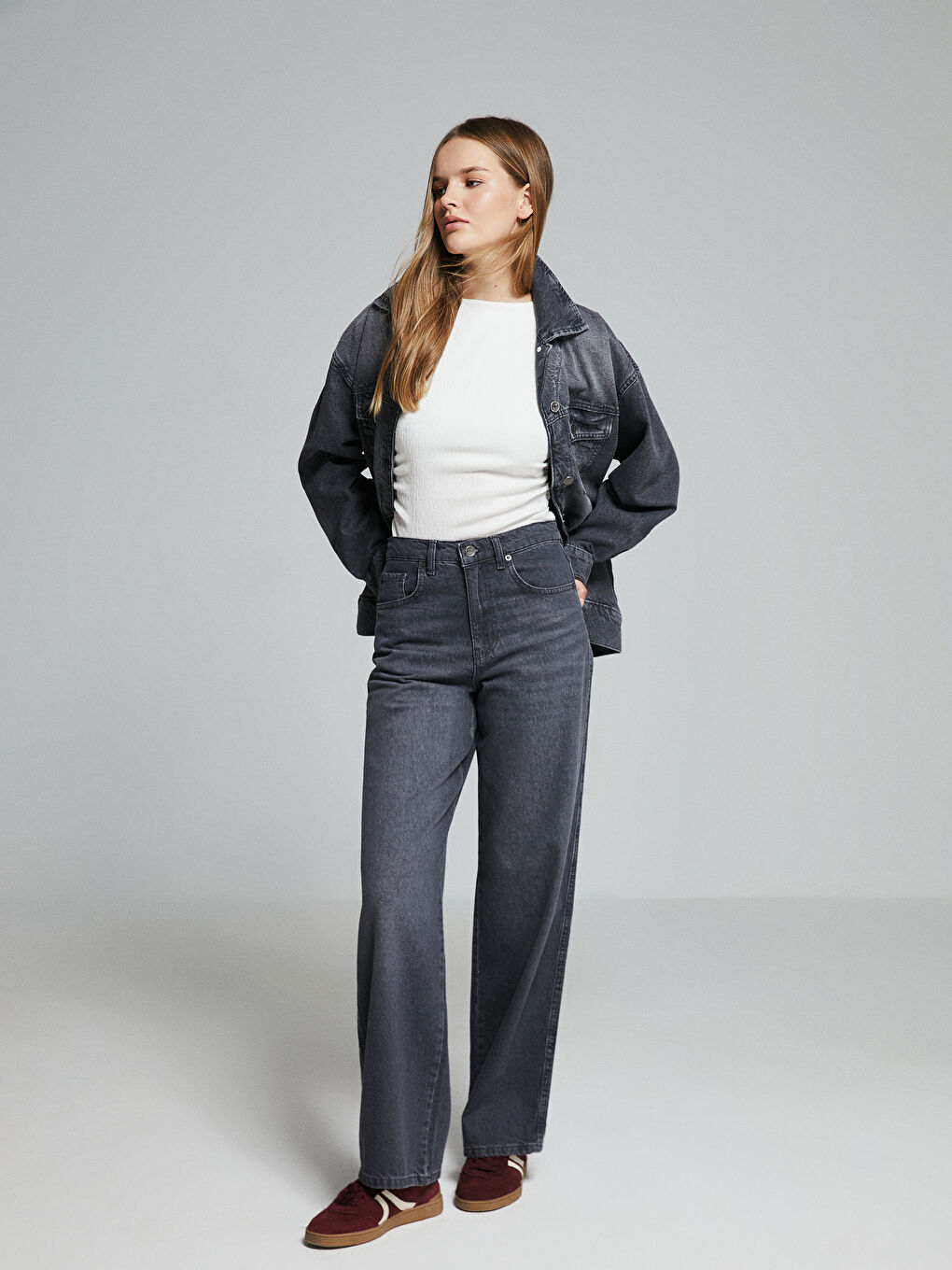 LCW Vision Straight Fit Women's Jeans -W4HE39Z8-GRD