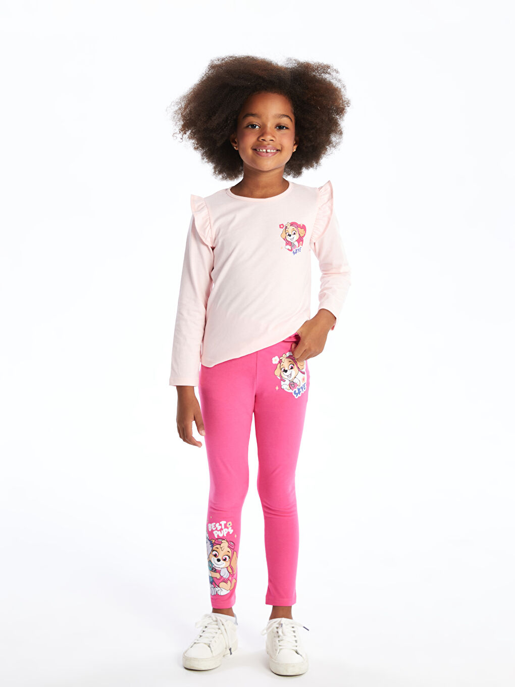 LCW Kids Elastic Waist Paw Patrol Printed Baby Girl Tights -W4HE63Z1-GZ6