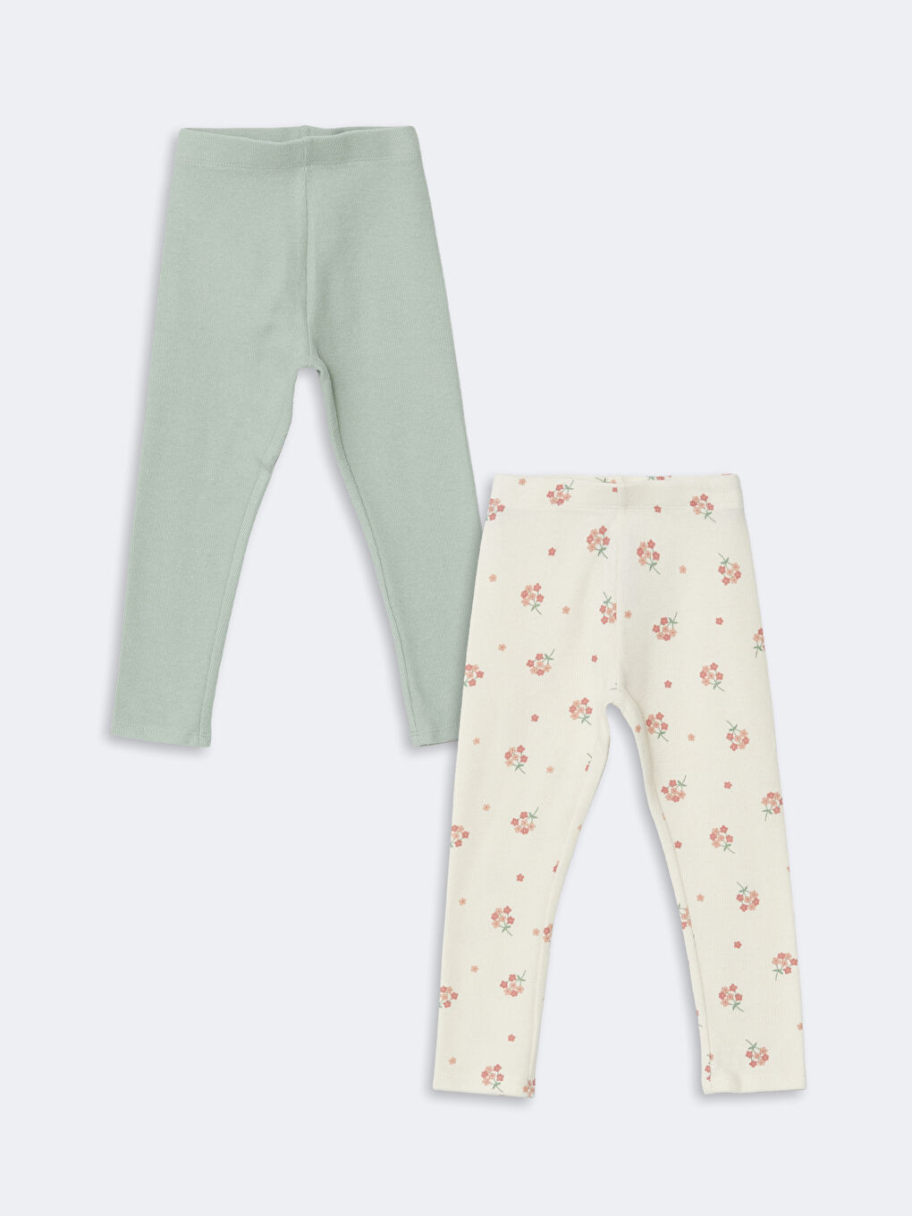 LCW Kids Elasticated Waist Floral Girls' Leggings 2 Pack -W4HF26Z1-LRA