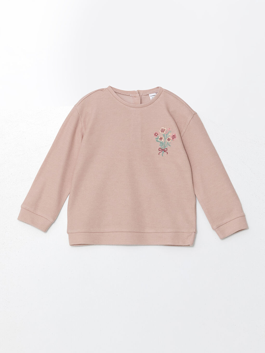 LCW Kids Crew Neck Floral Girls' Sweatshirt and Leggings 2 Pack -W4HF29Z1-DMF