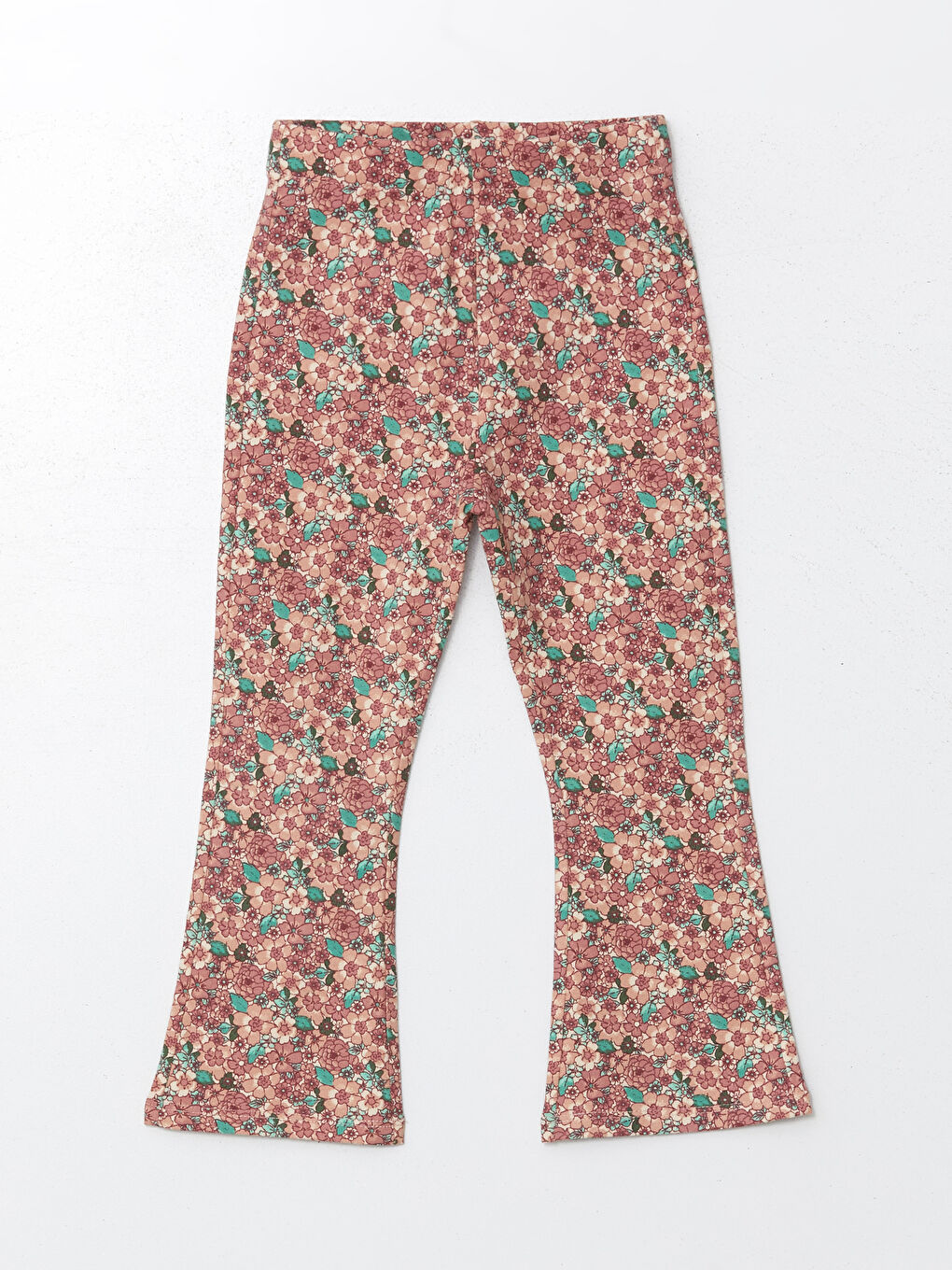 LCW Kids Crew Neck Floral Girls' Sweatshirt and Leggings 2 Pack -W4HF29Z1-DMF