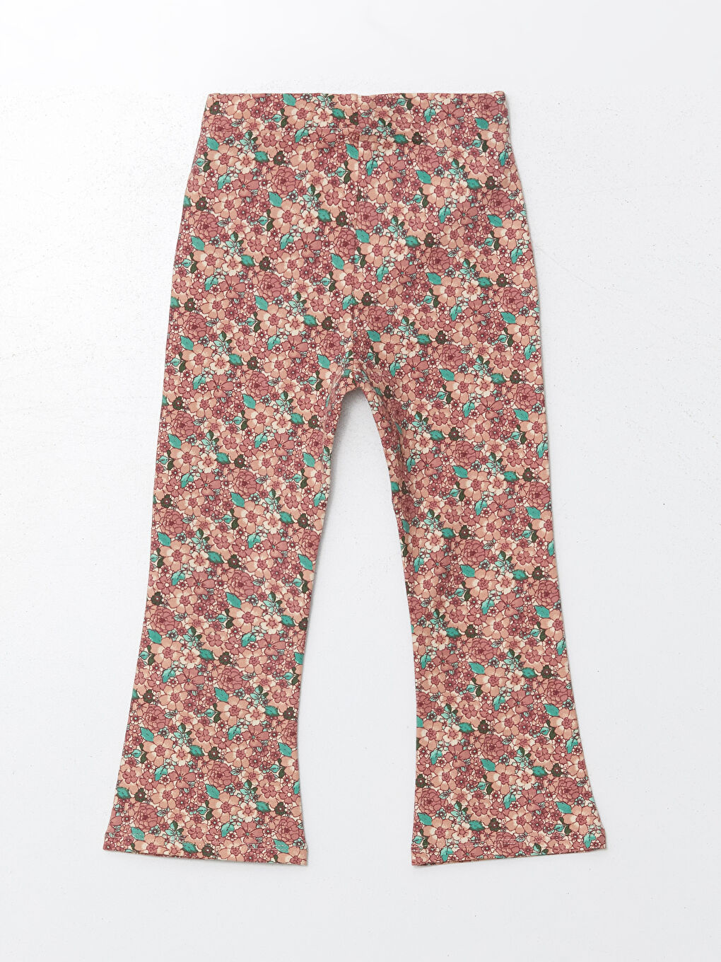 LCW Kids Crew Neck Floral Girls' Sweatshirt and Leggings 2 Pack -W4HF29Z1-DMF