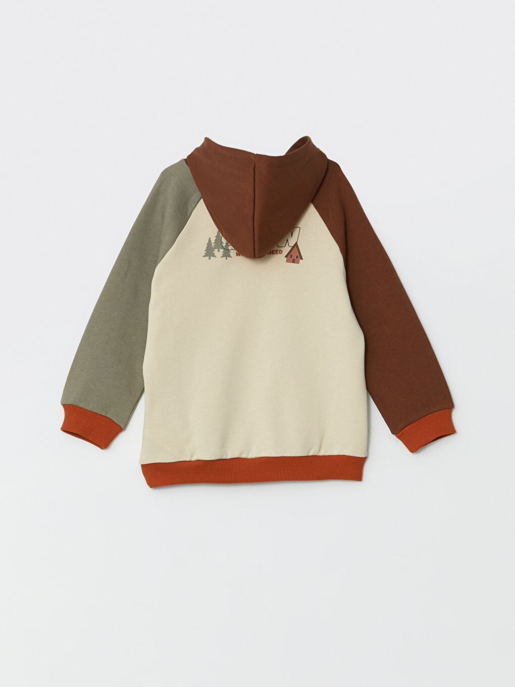 LCW Kids Bej Kapüşonlu Baskılı Erkek Çocuk Sweatshirt - 1