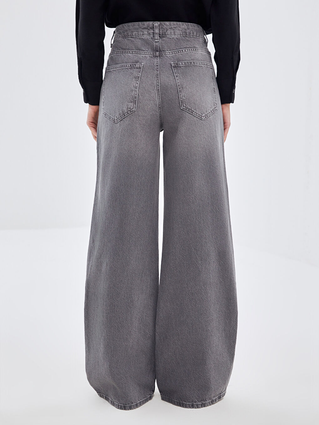 LCW Modest Lıght Grey Rodeo Wideleg Kadın Jean Pantolon - 3