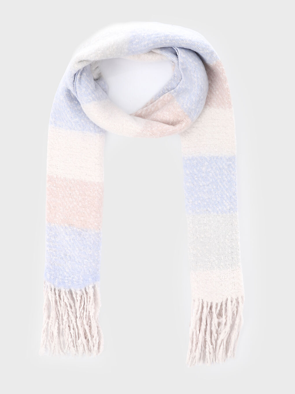 LCW ACCESSORIES سكارف بلوك الألوان بشراشيب للسيدات -W4HG15Z8-LGL
