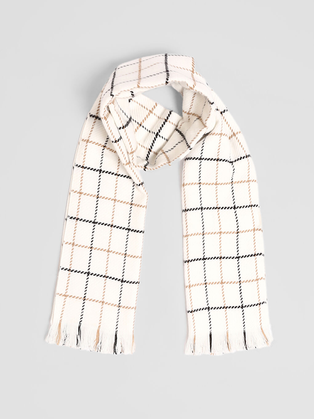 Plaid Patterned Tasseled Women's Scarf