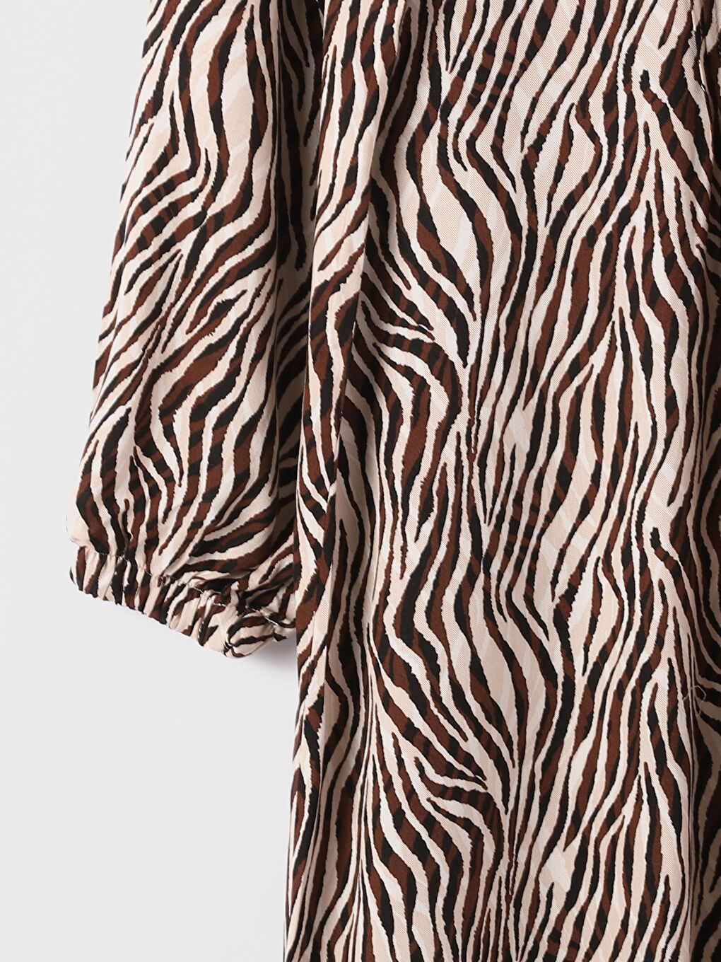 Grandad Collar Patterned Long Sleeve Women's Dress-8