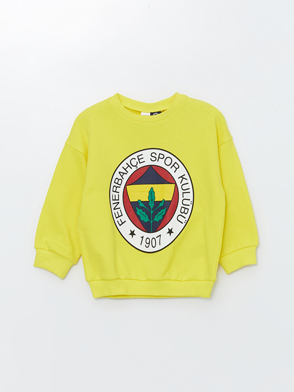 LCW Kids Sarı Bisiklet Yaka Uzun Kollu Fenerbahçe Baskılı Erkek Çocuk Sweatshirt