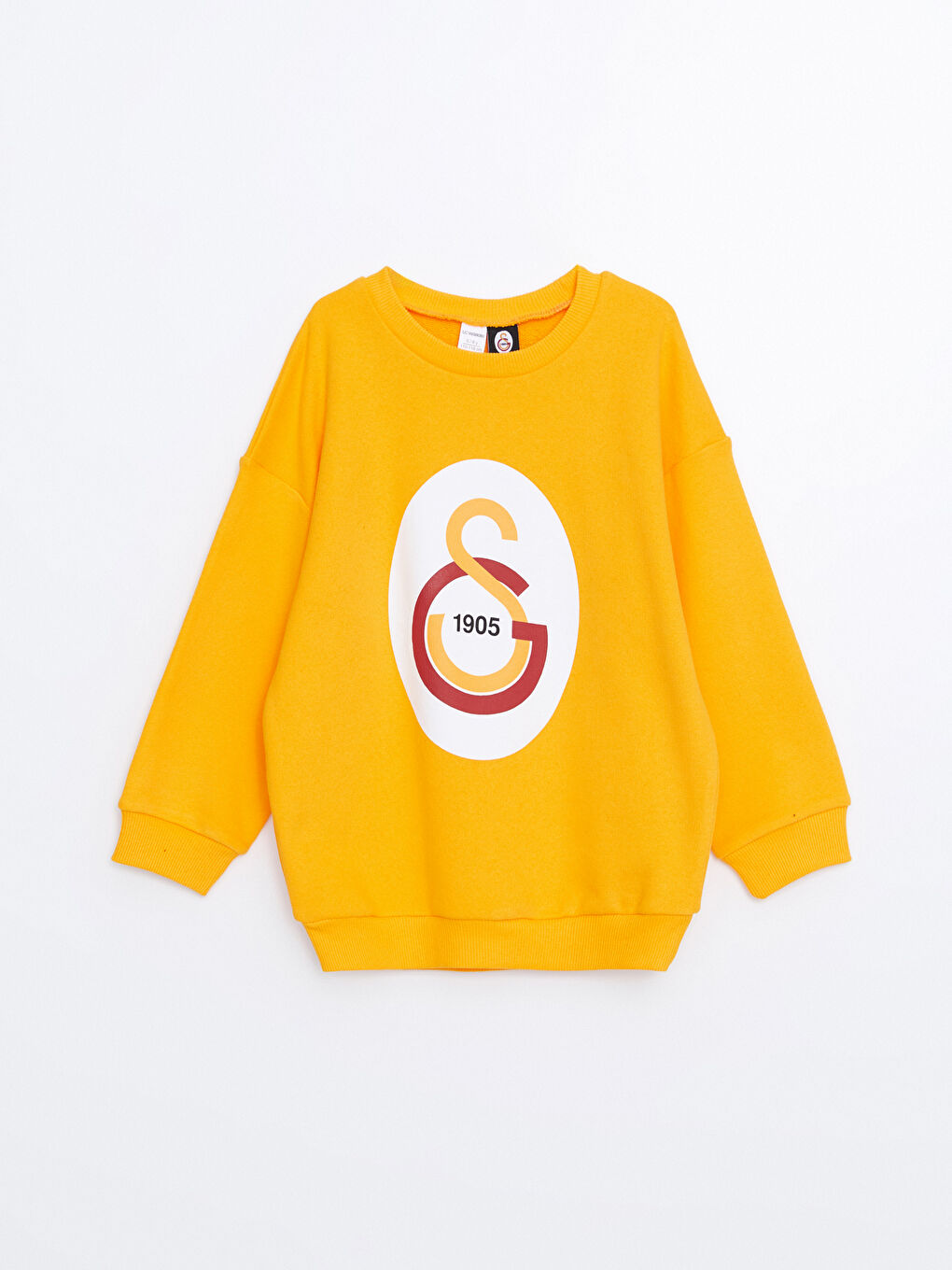 LCW Kids Parlak Sarı Bisiklet Yaka Uzun Kollu Galatasaray Baskılı Erkek Çocuk Sweatshirt