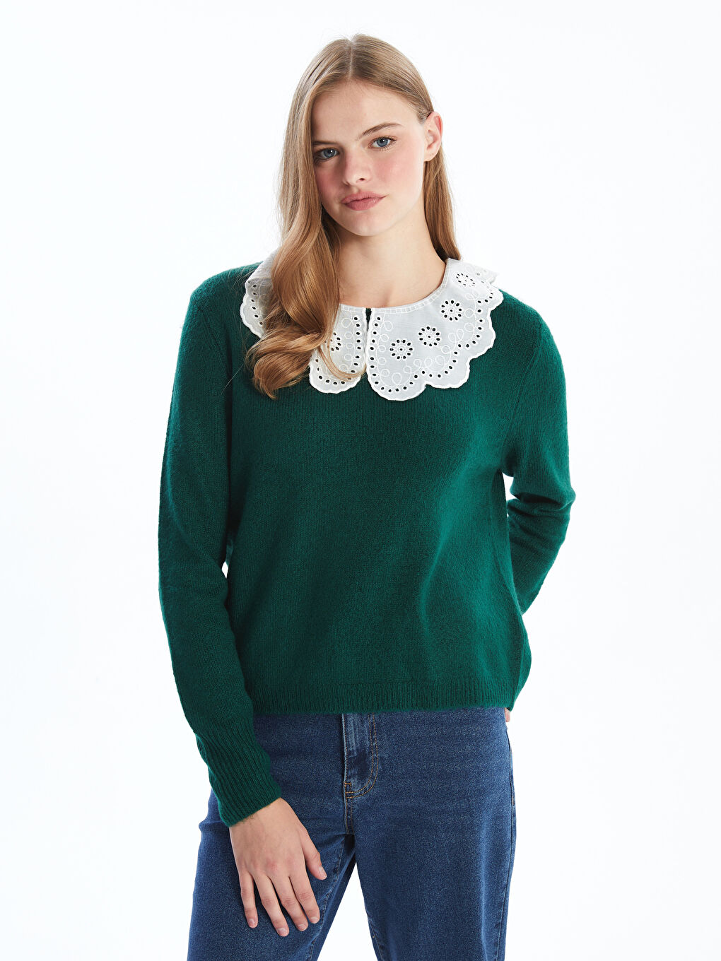 LCW Vision Peter-Pan-Kragen Strickpullover für Damen -W4HG56Z8-VK5