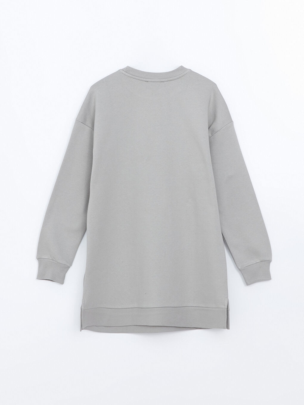 LCW Modest Gri Bisiklet Yaka Baskılı Kadın Sweatshirt Tunik - 5