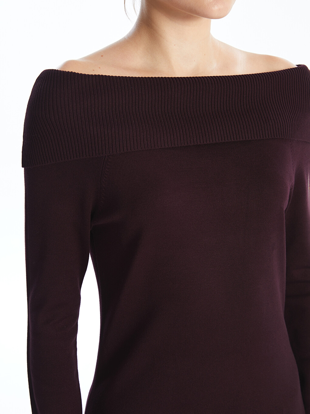 Slash Neck Women's Knitwear Dress-2