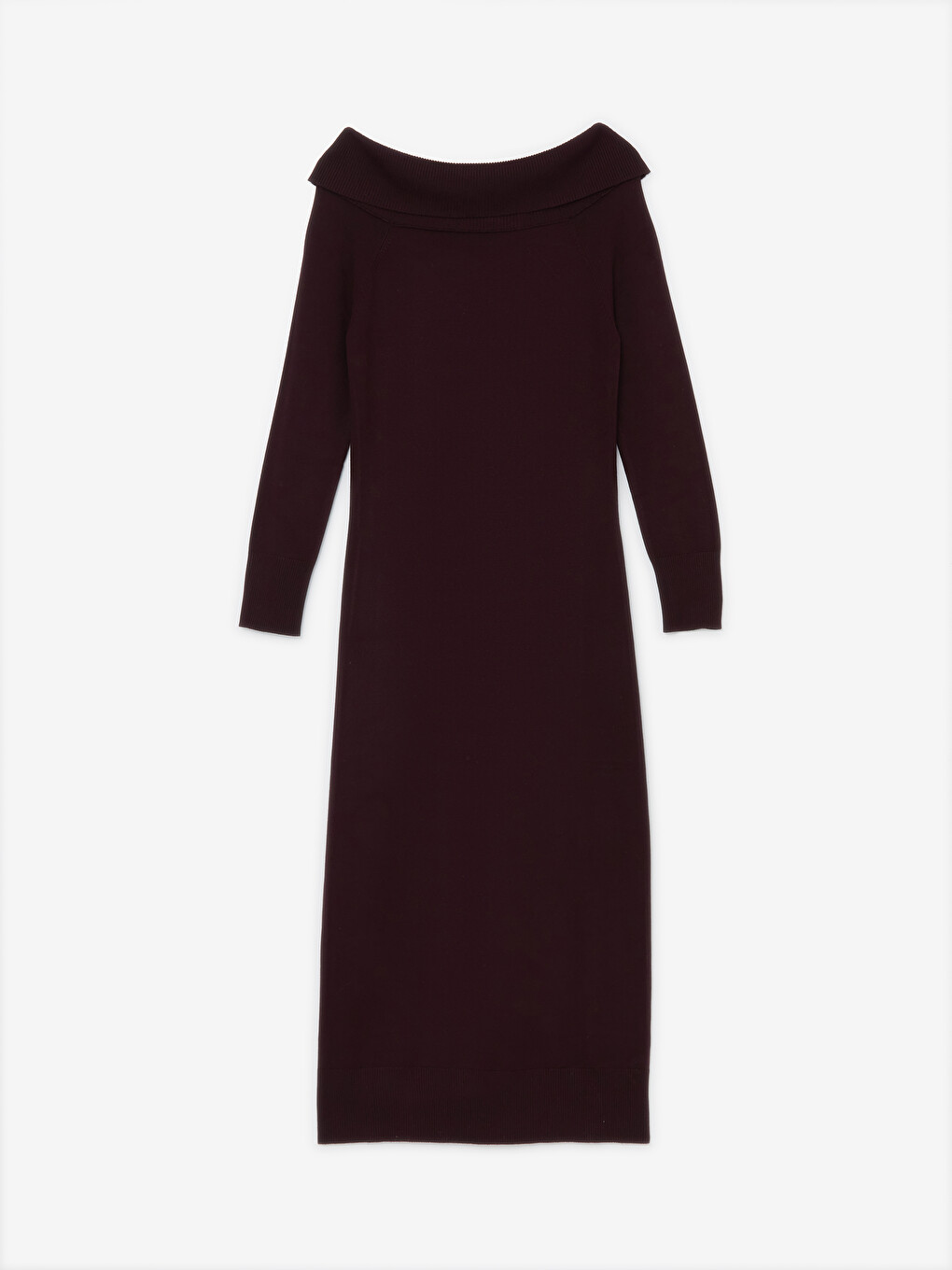 Slash Neck Women's Knitwear Dress-4