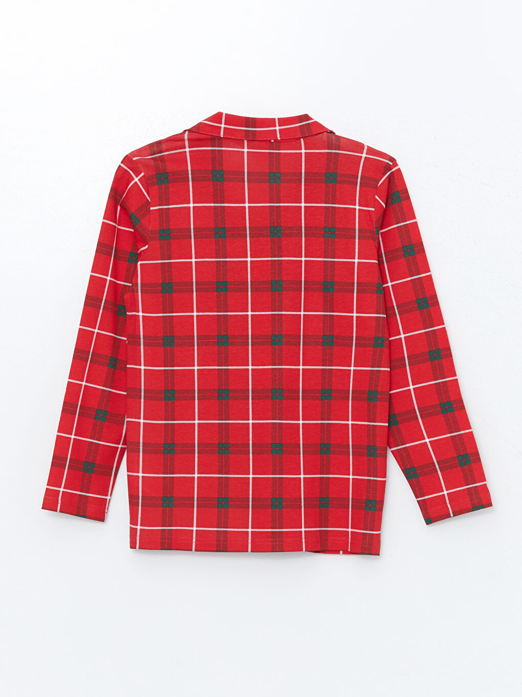 Collared Neck Plaid Boys' Pyjama Set -W4HH47Z4-LTP