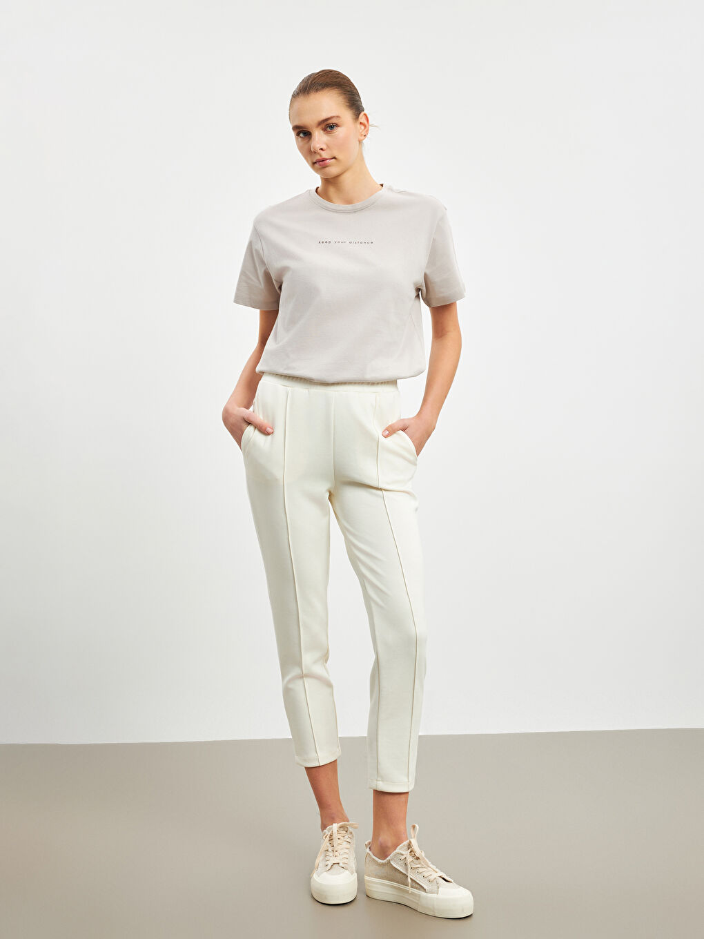 Women's Sweatpants with Elastic Waist -W4HH64Z8-FEW