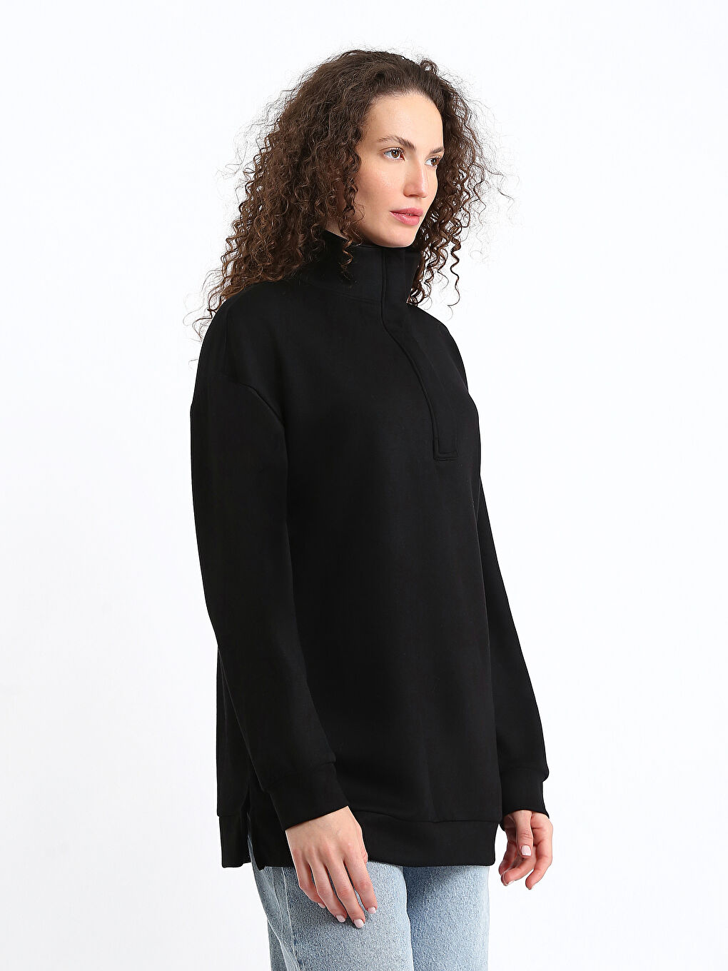 Funnel Neck Women's Sweatshirt-3