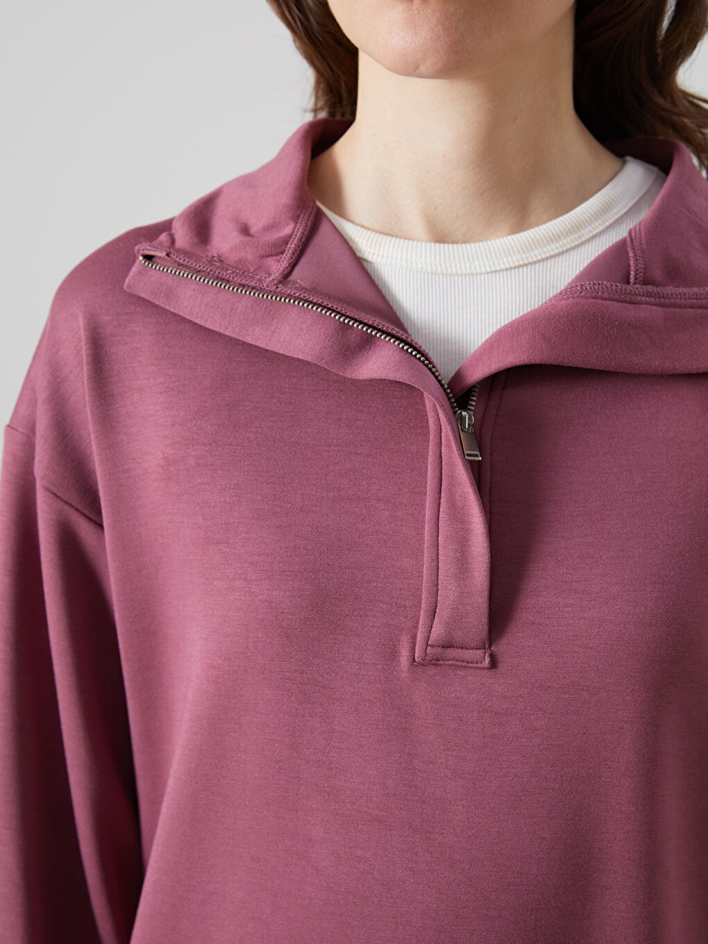 Sweatshirt à Col Cheminée pour Femmes-2